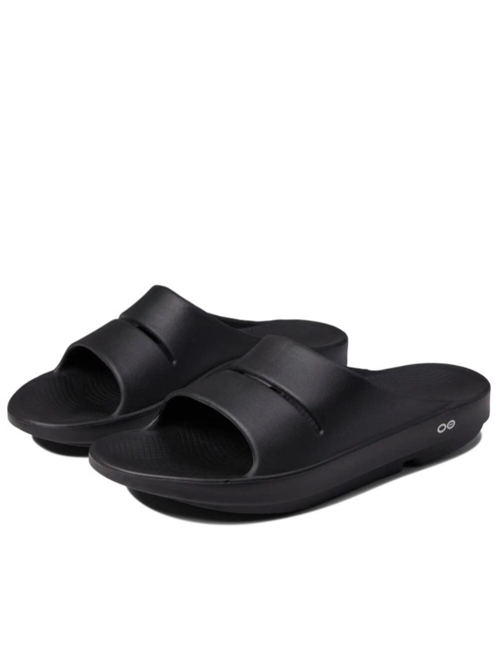 OOFOS Ooahh Slide Sandals Black Recovery Cushioned Size 14